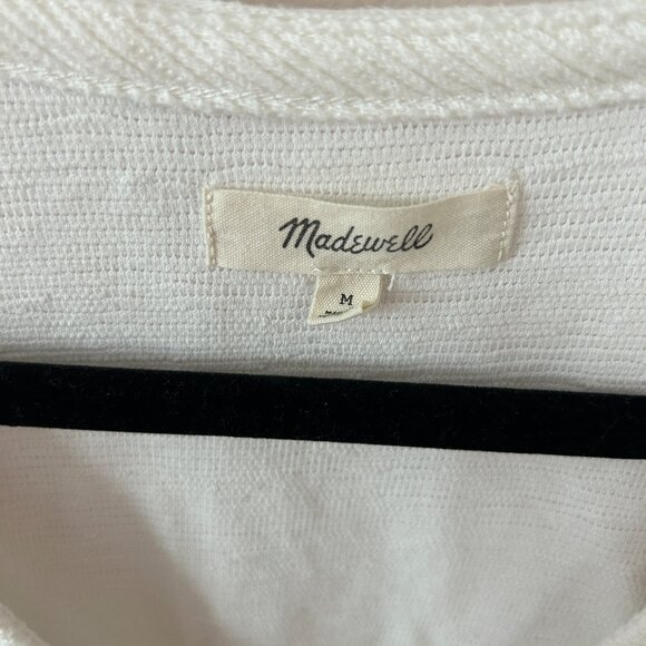 Madewell Texture & Thread V-Neck Front Tie Shirt – Women’s Size M – White - Picture 2 of 4